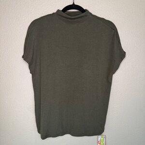 OGL Essential Mockneck Short Sleeve Brami Tee - Deep Olive (M)